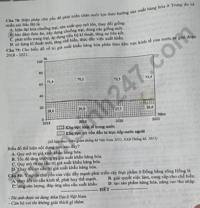de thi tot nghiep thpt 2024 mon dia ly ma de 316 hinh 4