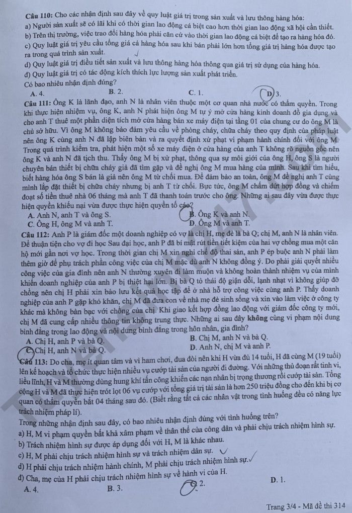 de thi tot nghiep thpt 2024 mon giao duc cong dan ma de 314 hinh 3