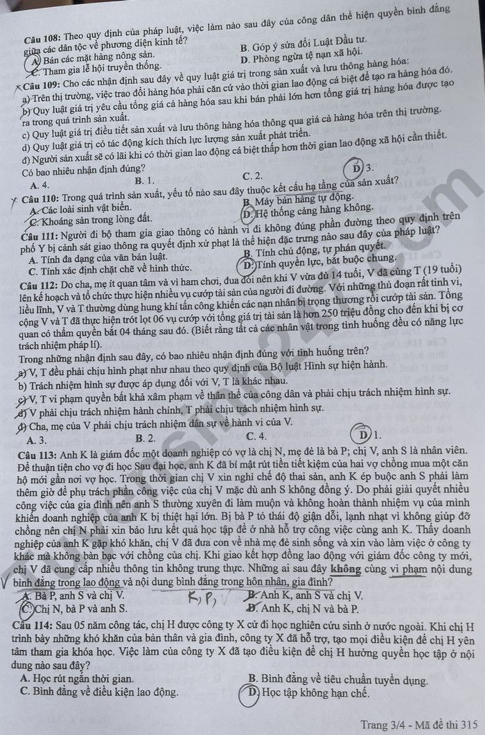 de thi tot nghiep thpt 2024 mon giao duc cong dan ma de 315 hinh 3
