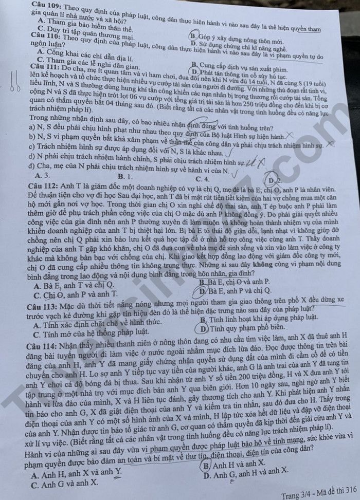 de thi tot nghiep thpt 2024 mon giao duc cong dan ma de 316 hinh 3