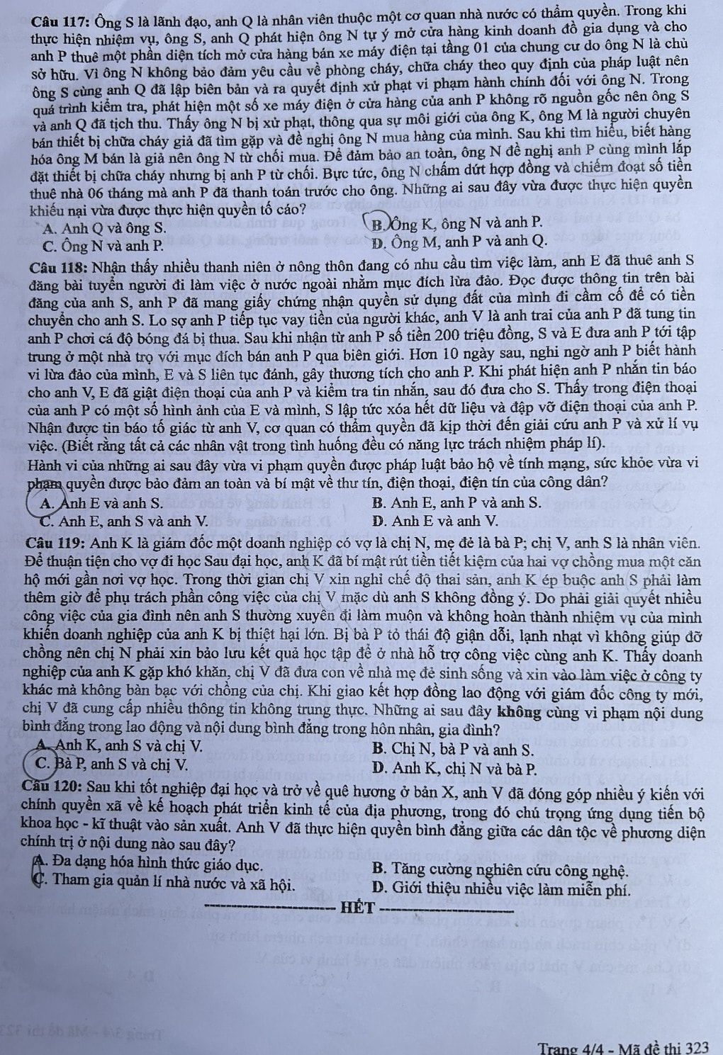de thi tot nghiep thpt 2024 mon giao duc cong dan ma de 323 hinh 4