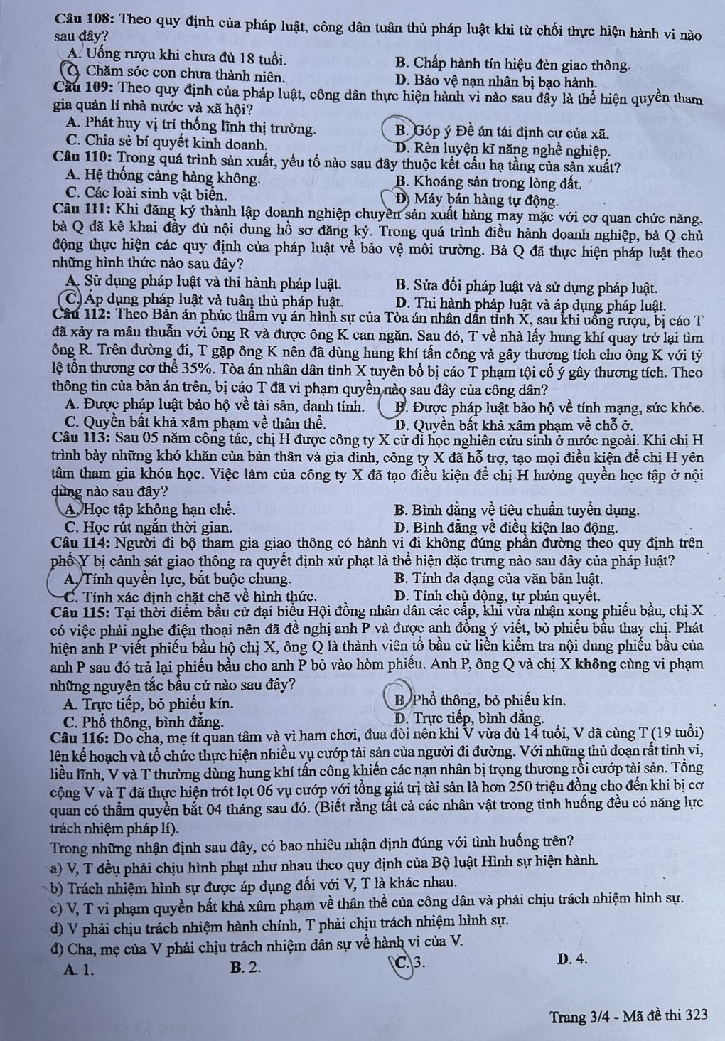 de thi tot nghiep thpt 2024 mon giao duc cong dan ma de 323 hinh 3
