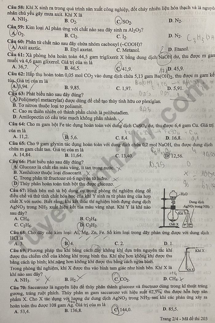 de thi tot nghiep thpt 2024 mon hoa hoc ma de 203 hinh 2