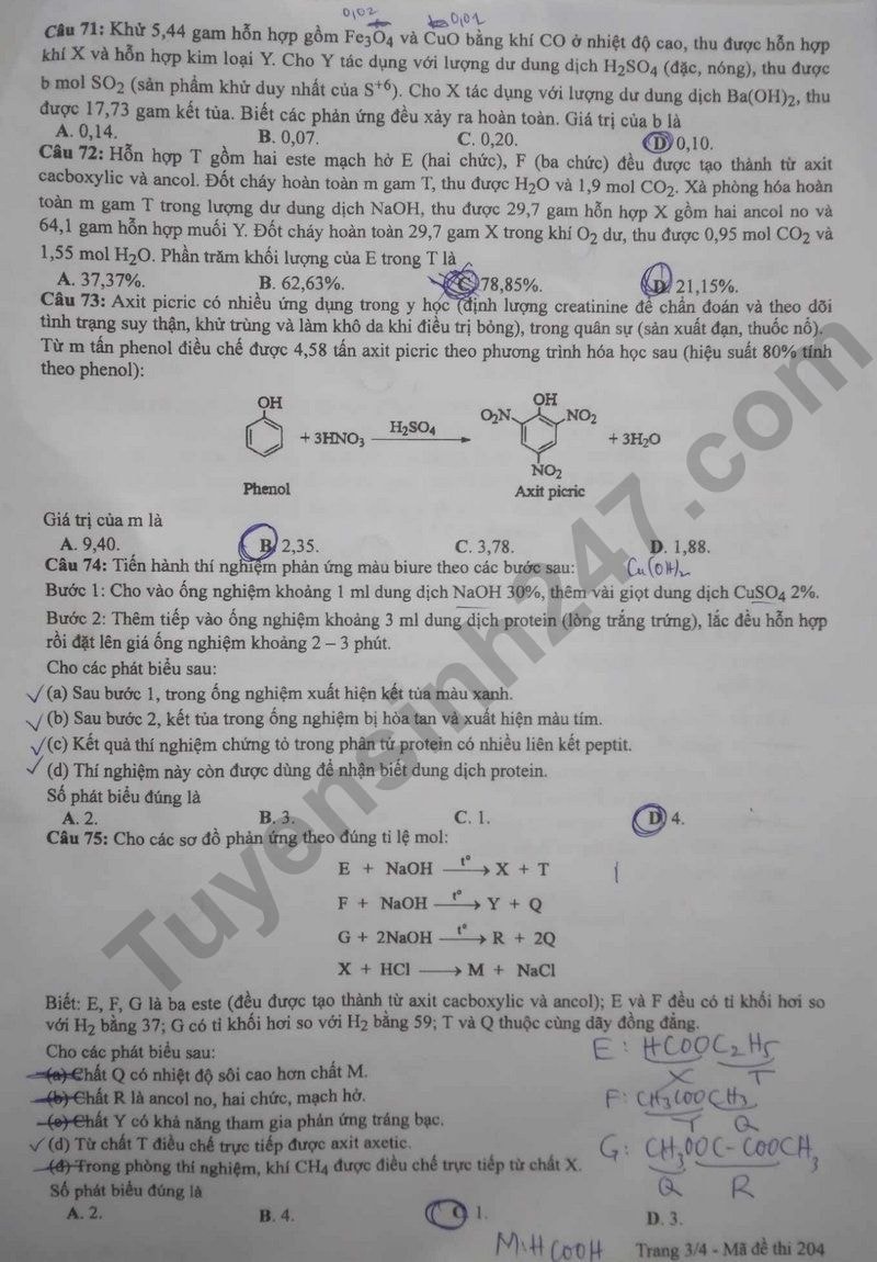 de thi tot nghiep thpt 2024 mon hoa hoc ma de 204 hinh 3