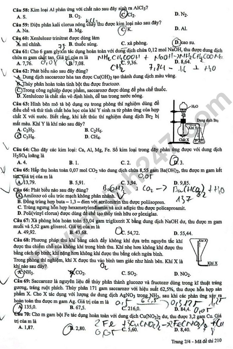 de thi tot nghiep thpt 2024 mon hoa hoc ma de 210 hinh 2