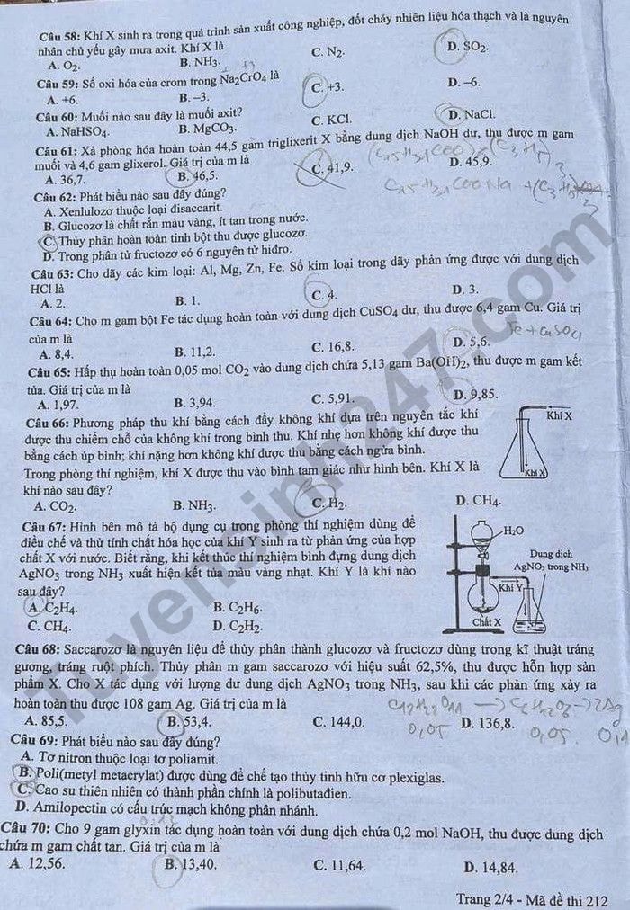 de thi tot nghiep thpt 2024 mon hoa hoc ma de 212 hinh 2