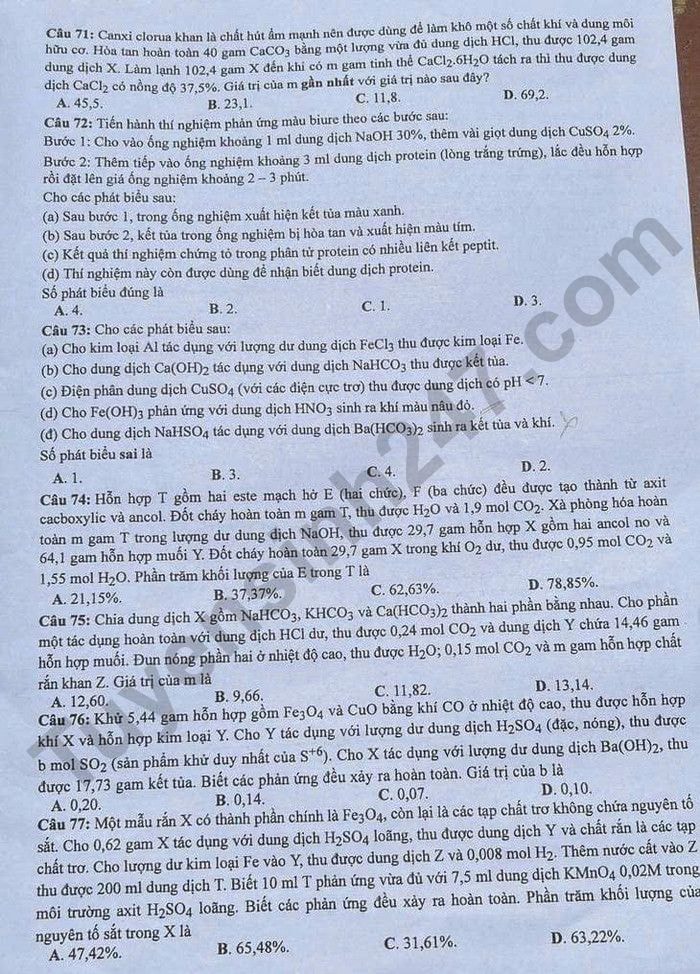 de thi tot nghiep thpt 2024 mon hoa hoc ma de 212 hinh 3