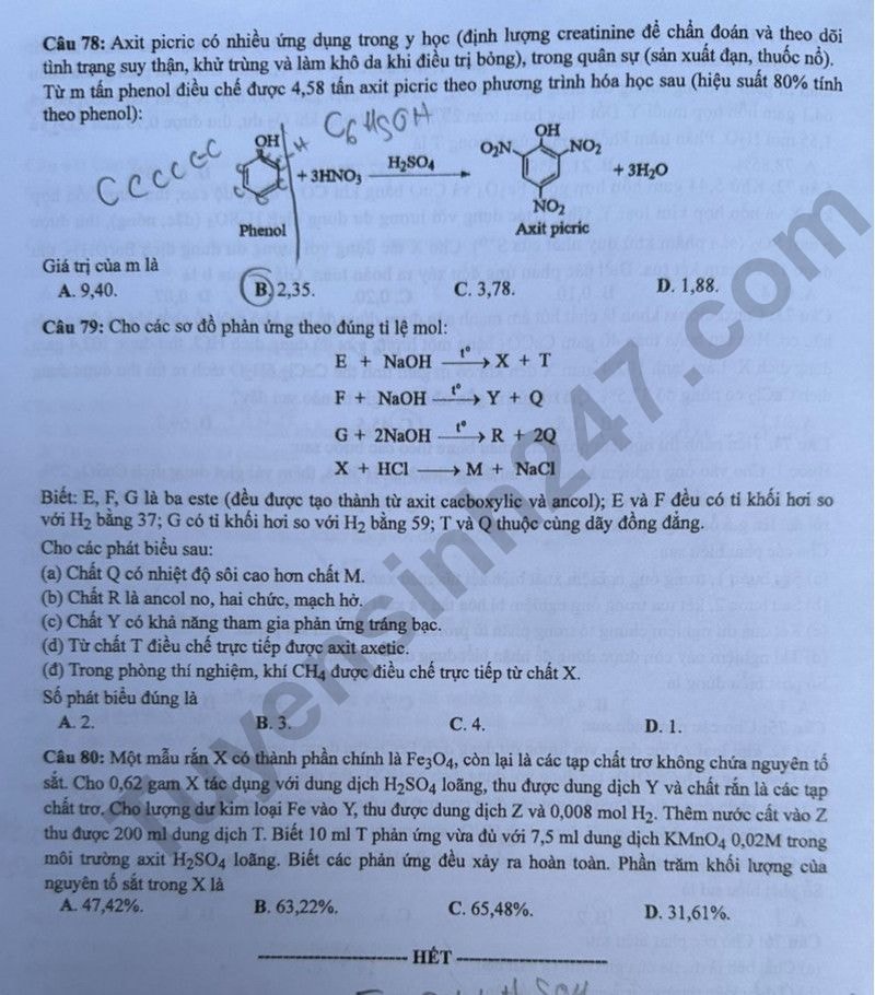 de thi tot nghiep thpt 2024 mon hoa hoc ma de 214 hinh 4