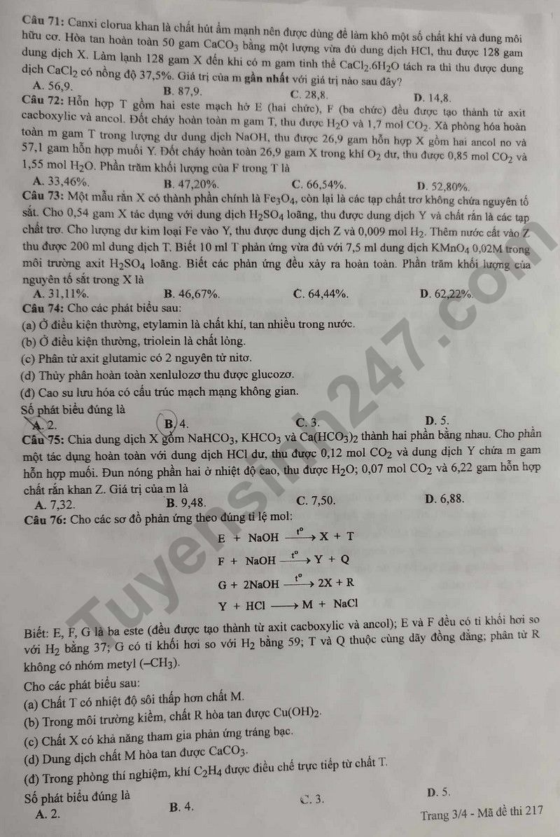 de thi tot nghiep thpt 2024 mon hoa hoc ma de 217 hinh 2