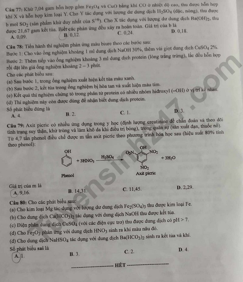 de thi tot nghiep thpt 2024 mon hoa hoc ma de 217 hinh 3