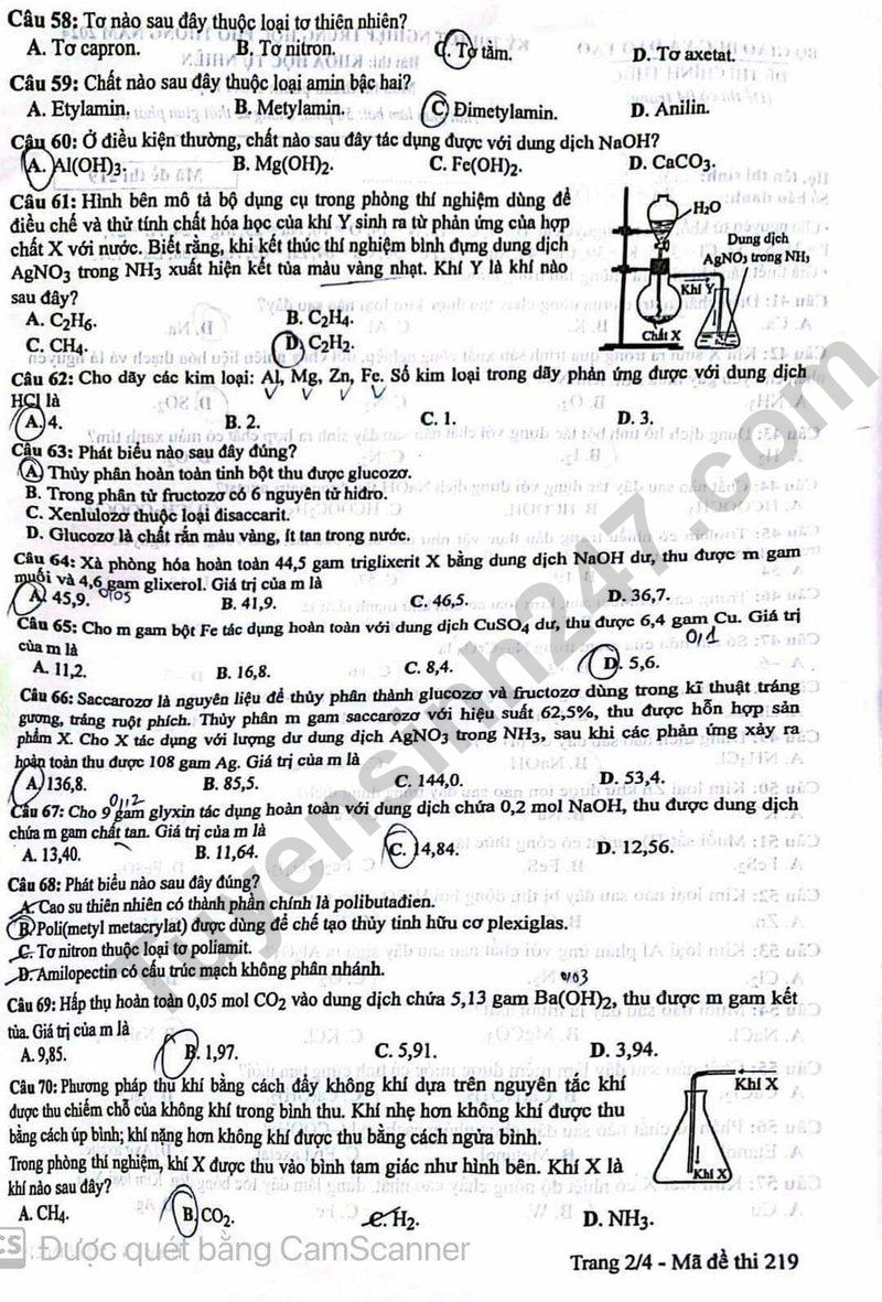 de thi tot nghiep thpt 2024 mon hoa hoc ma de 219 hinh 2