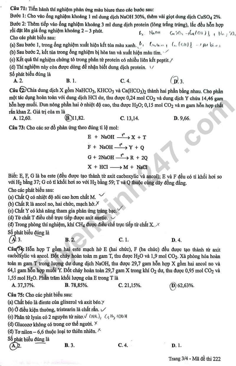 de thi tot nghiep thpt 2024 mon hoa hoc ma de 222 hinh 3
