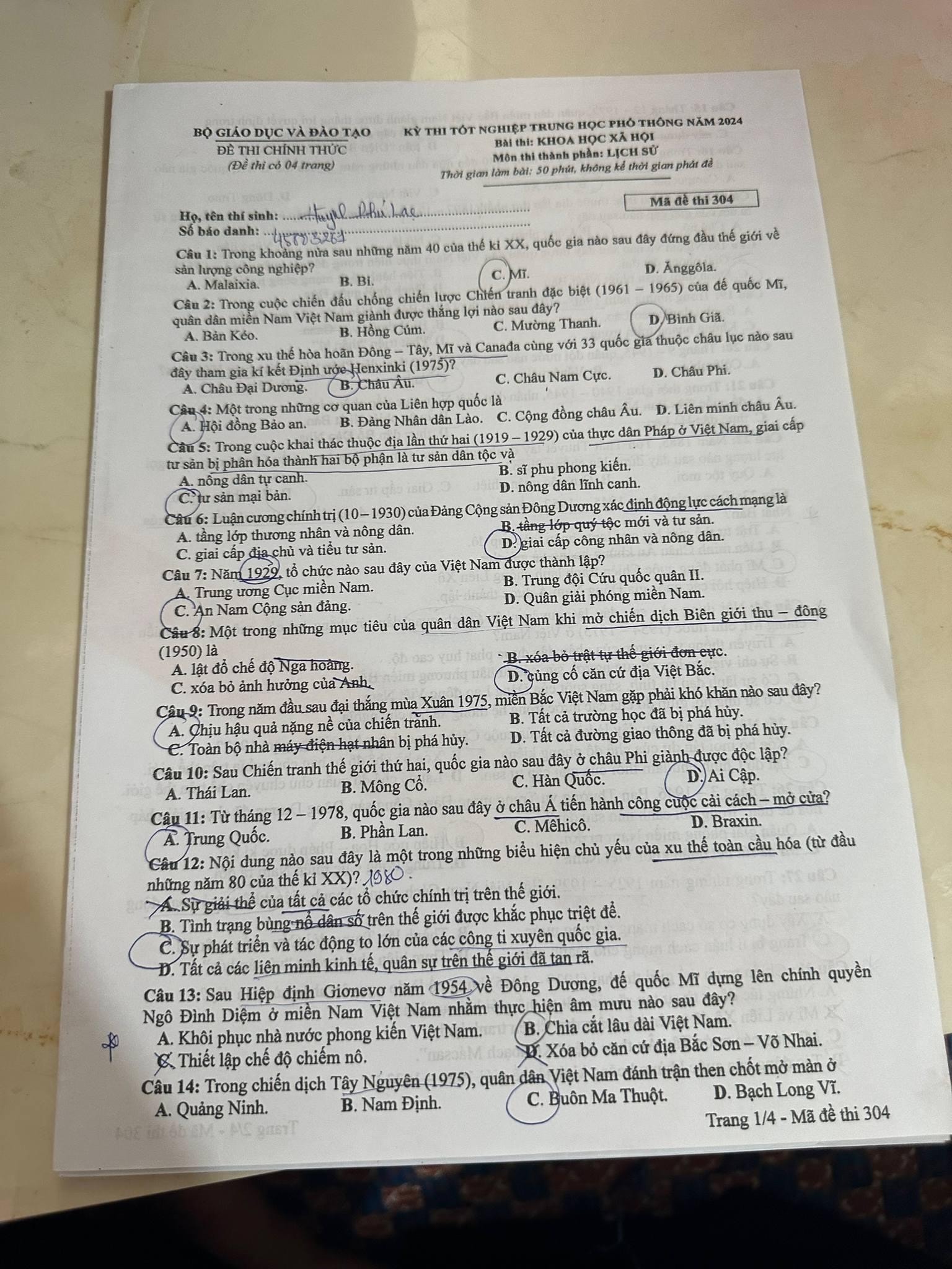 de thi tot nghiep thpt 2024 mon lich su ma de 304 hinh 1