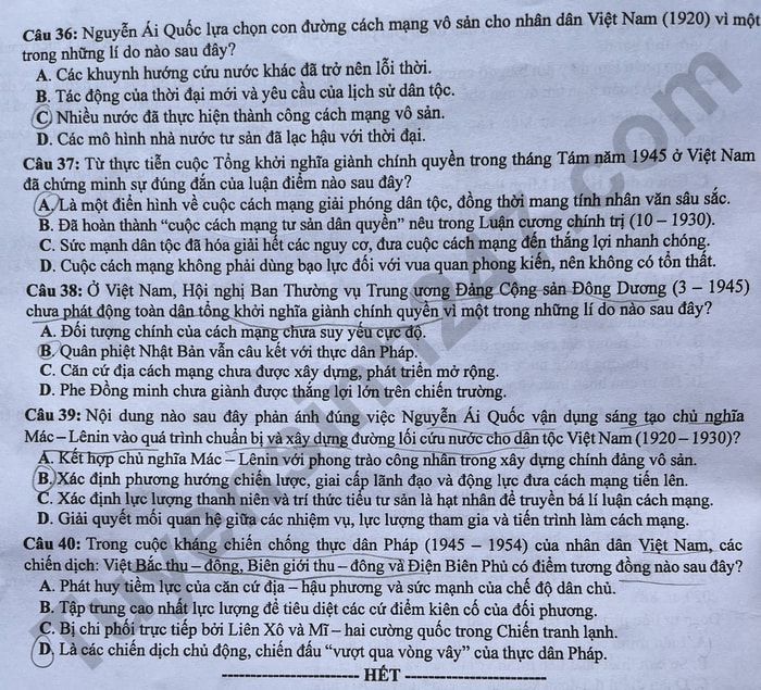 de thi tot nghiep thpt 2024 mon lich su ma de 306 hinh 4