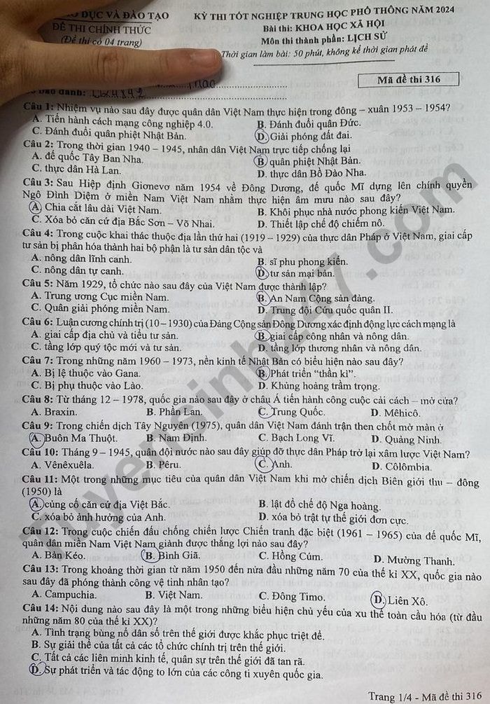 de thi tot nghiep thpt 2024 mon lich su ma de 316 hinh 1