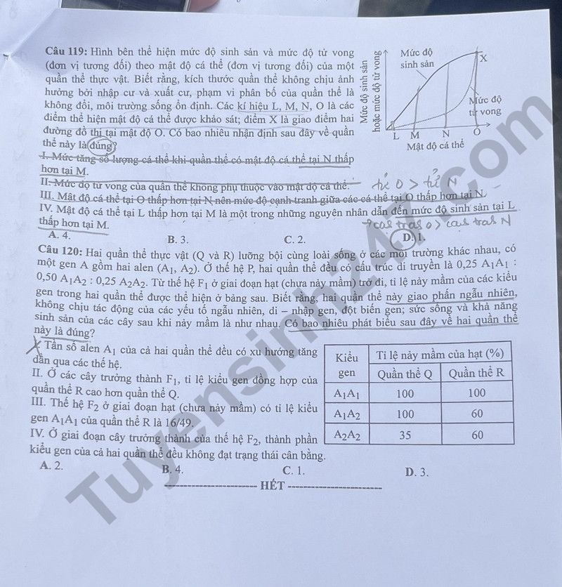de thi tot nghiep thpt 2024 mon sinh hoc ma de 207 hinh 6
