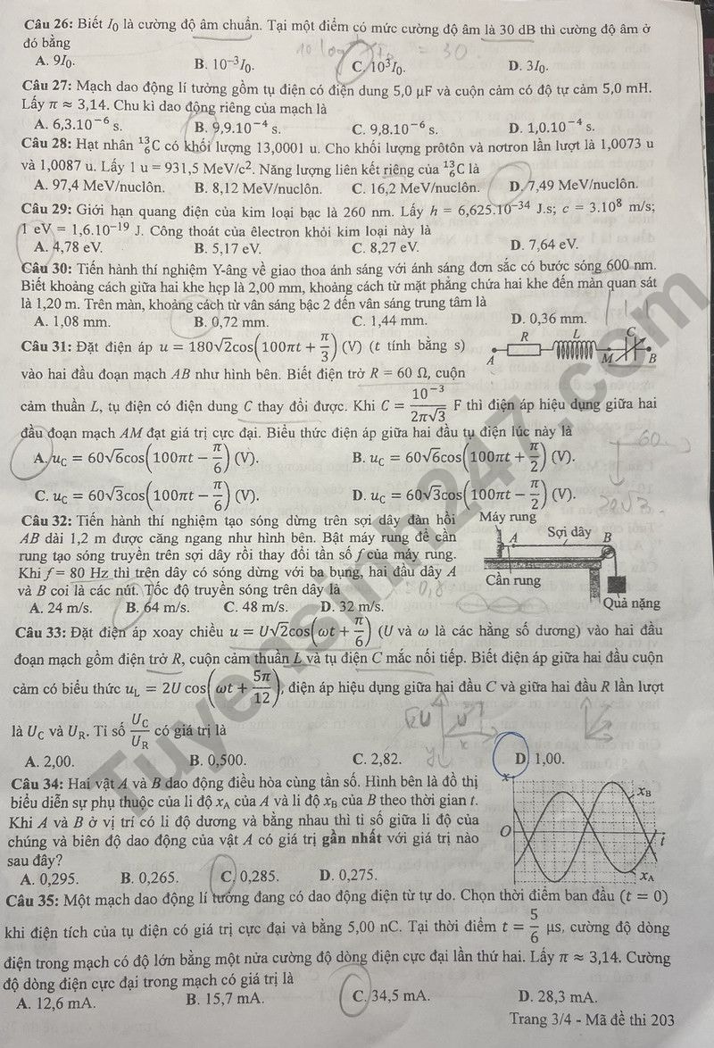 de thi tot nghiep thpt 2024 mon vat li ma de 203 hinh 3