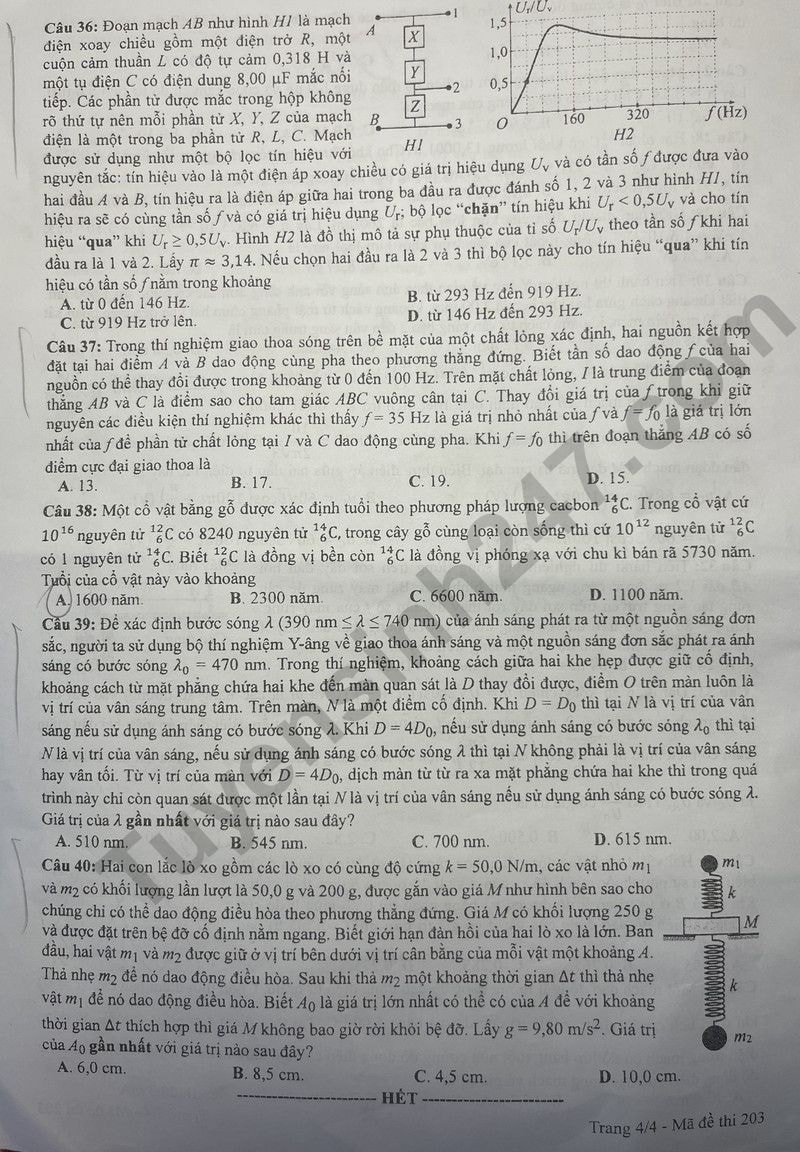 de thi tot nghiep thpt 2024 mon vat li ma de 203 hinh 4