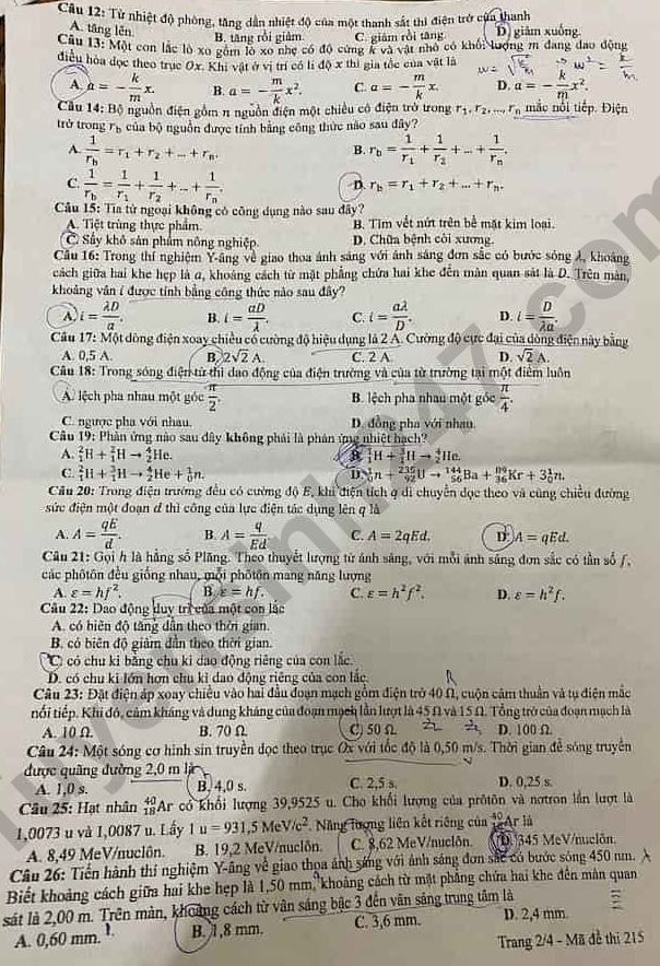 de thi tot nghiep thpt 2024 mon vat li ma de 215 hinh 2