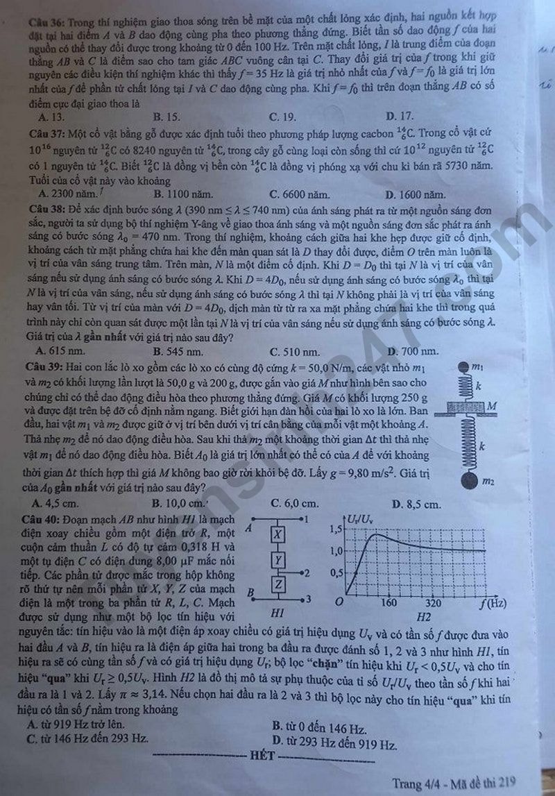 de thi tot nghiep thpt 2024 mon vat li ma de 219 hinh 4