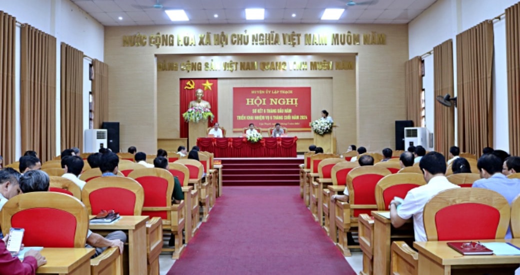 huyen uy lap thach so ket 6 thang dau nam trien khai nhiem vu 6 thang cuoi nam 2024 hinh 1