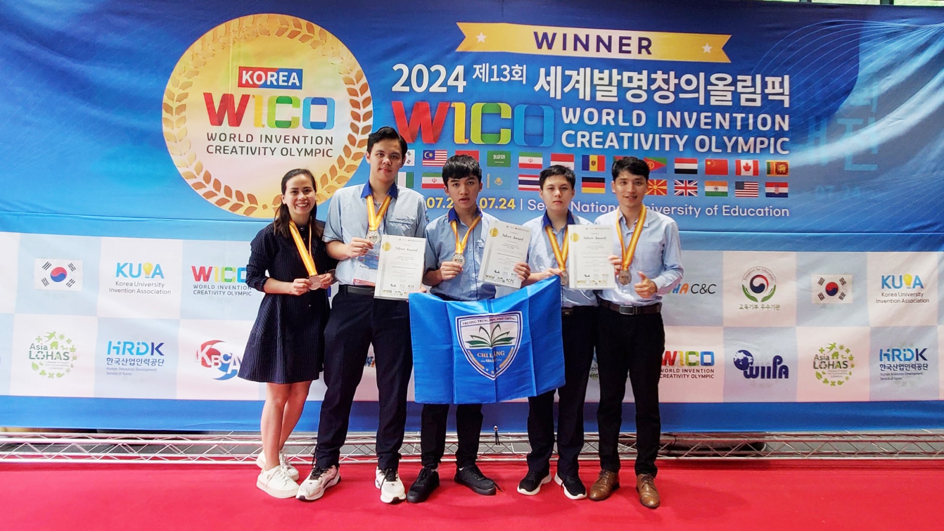hoc sinh truong chi lang gia lai gianh huy chuong bac olympic phat minh va sang tao the gioi wico dien ra tai han quoc hinh 2