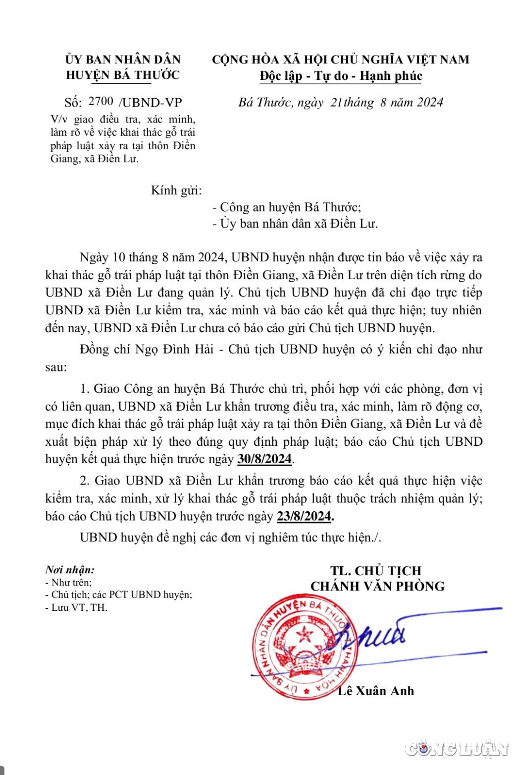 thanh hoa cong an vao cuoc xac minh vu viec huy hoai cay rung hinh 1