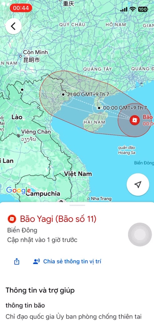 su dung google maps cap nhat tinh trang va huong di bao yagi hinh 1