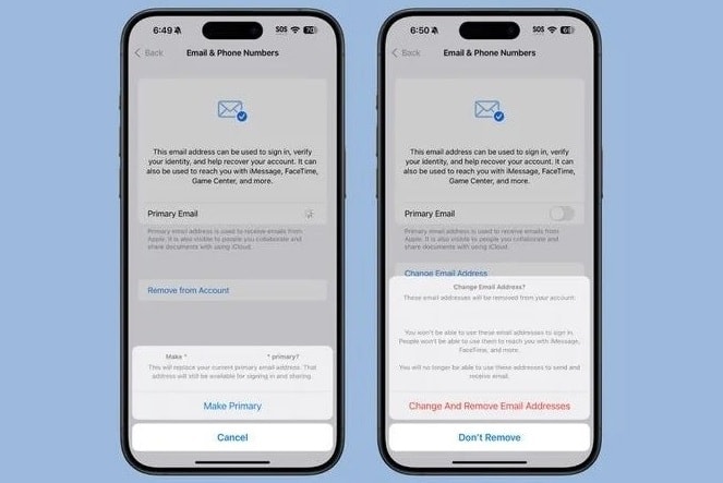 apple ios 181 cho phep thay doi dia chi email chinh truc tiep tren iphone hinh 2