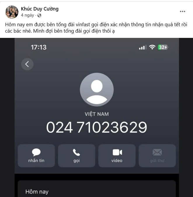 nguoi dung dong loat khoe cuoc goi chuan bi nhan qua tet sieu khung tu vinfast hinh 2