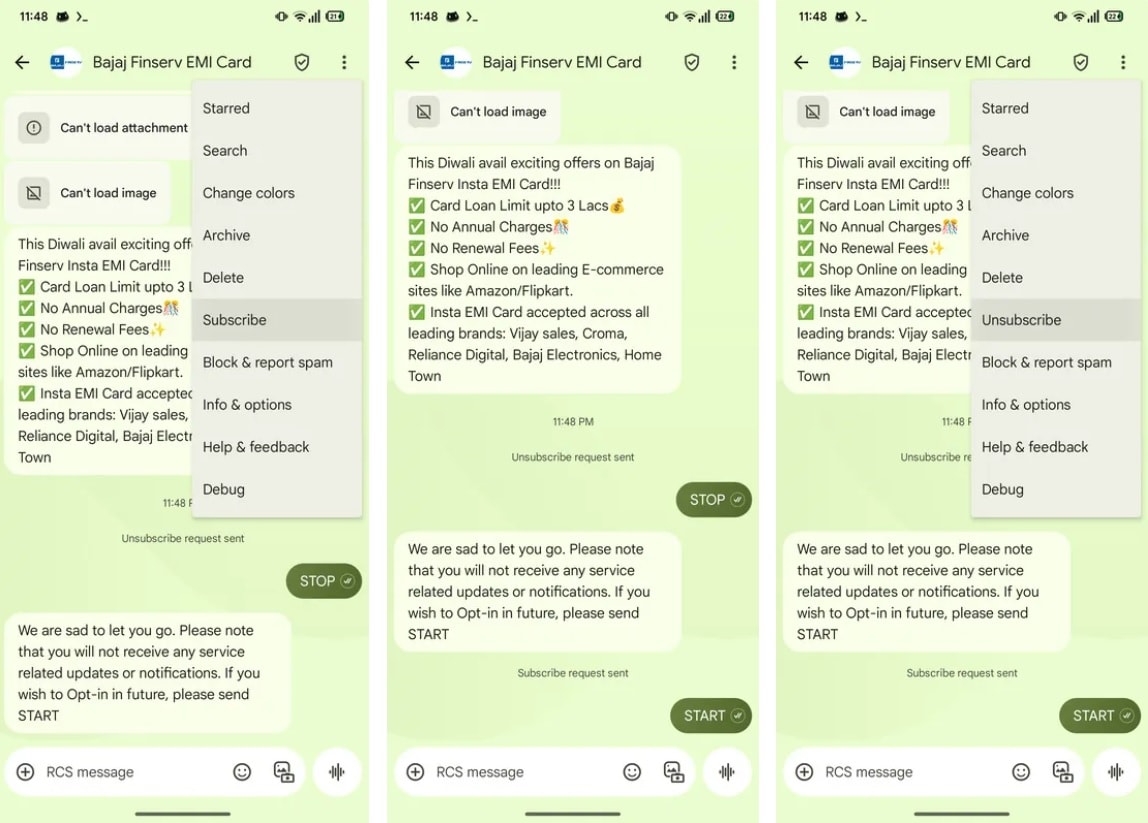 google messages cap nhat de dang huy dang ky va bao cao tin nhan rac hinh 3