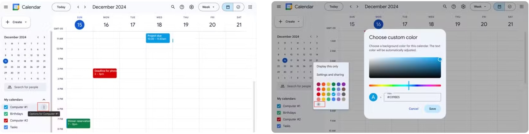 huong dan chi tiet cach thay doi mau sac tren google calendar hinh 2