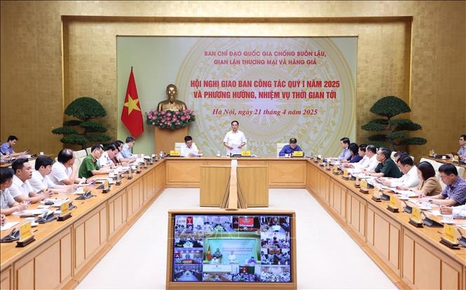 Phó Thủ tướng Bùi Thanh Sơn, Trưởng ban Chỉ đạo 398 quốc gia chủ trì Hội nghị. Ảnh: TTXVN