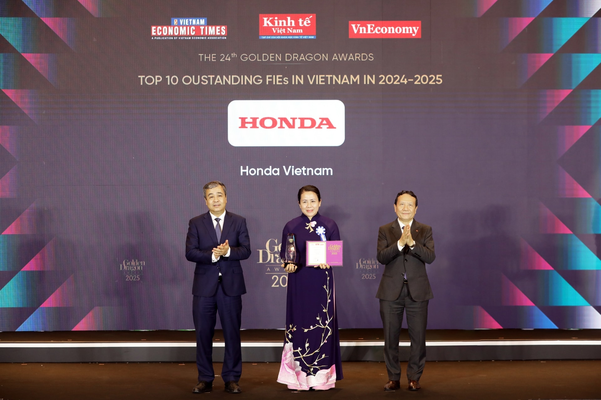 Honda Việt Nam vinh dự nhận giải thưởng Rồng Vàng lần thứ 24 - Ảnh: HVN