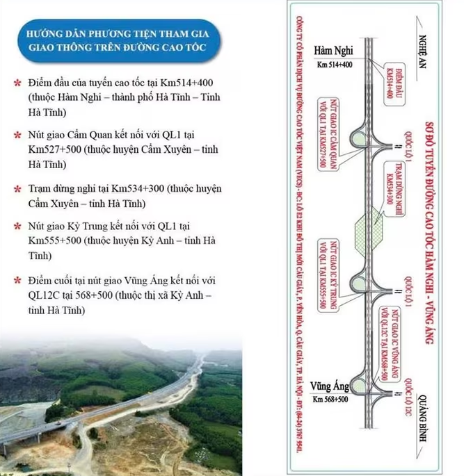 Hướng dẫn các phương tiện tham gia trên cao tốc 3 đoạn mới (Ảnh Khu Quản lý đường bộ II).