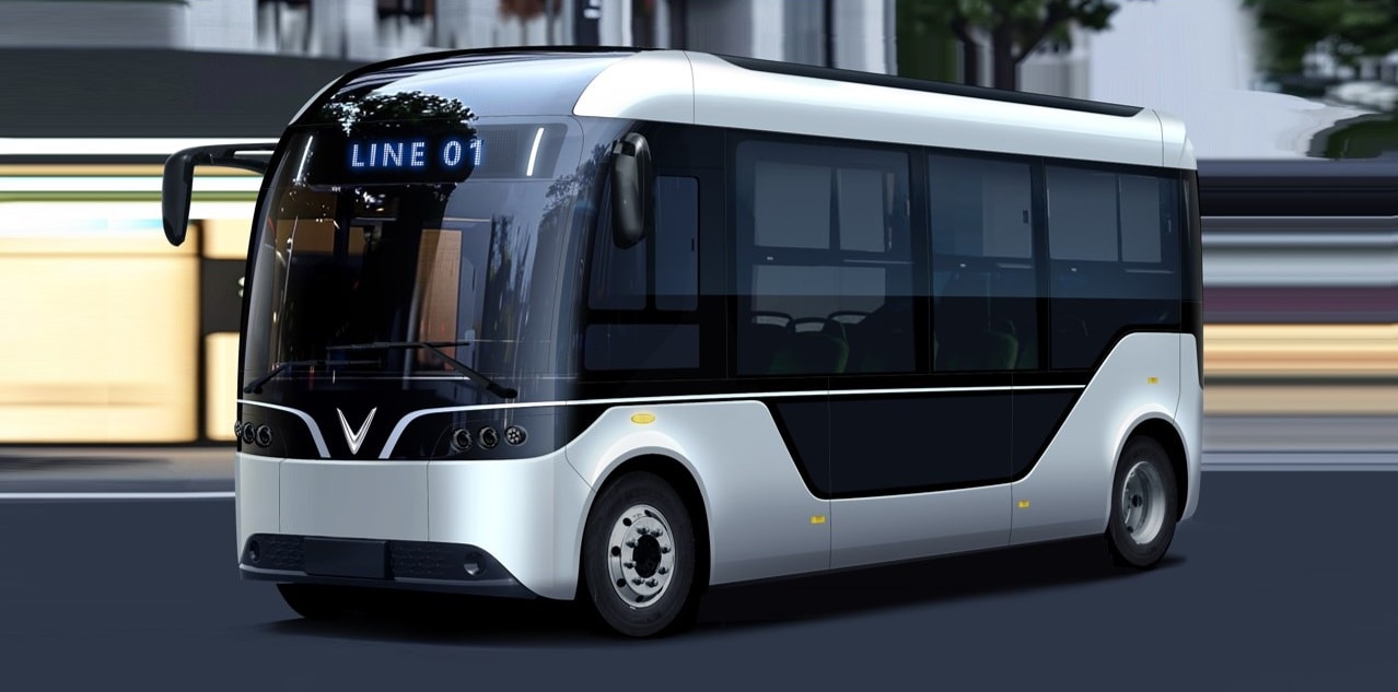 Mẫu xe buýt điện VinFast EB 6 nhìn từ phía trước - Ảnh: VF