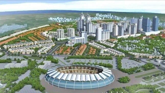 Phối cảnh dự án khu công nghệ cao sinh học Hà Nội có tổng diện tích sử dụng đất là 203,66 ha.