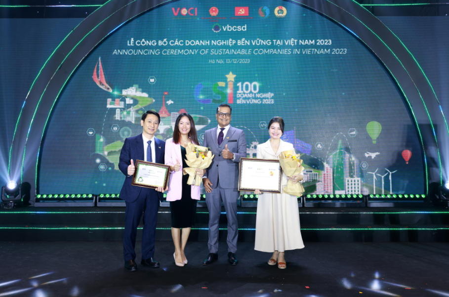 Ảnh 3.Nestlé Việt Nam được ghi nhận là Doanh nghiệp Bền vững nhất Việt Nam trong lĩnh vực sản xuất trong 3 năm liên tiếp (2021 - 2023).