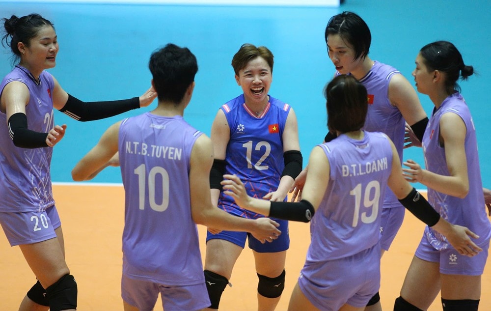Niềm vui của ĐT bóng chuyền nữ Việt Nam - Ảnh: SN