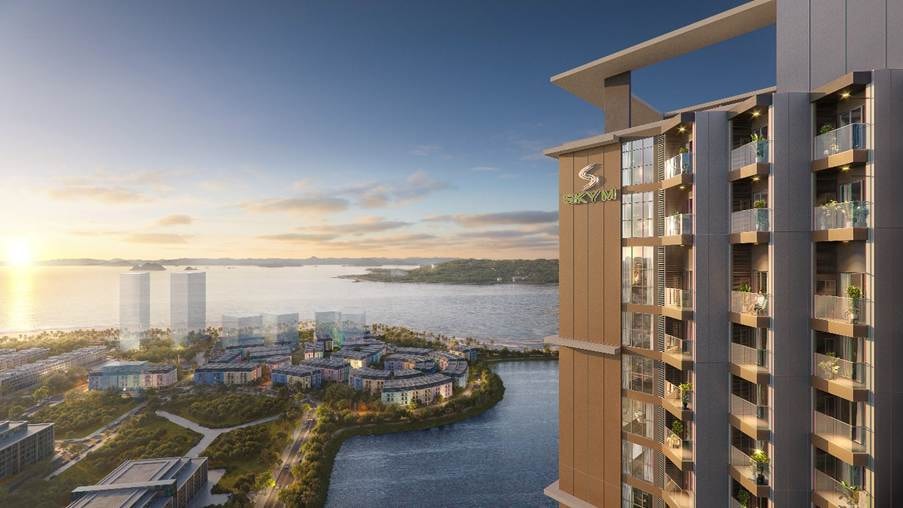 A tall building next to a body of water AI-generated content may be incorrect.