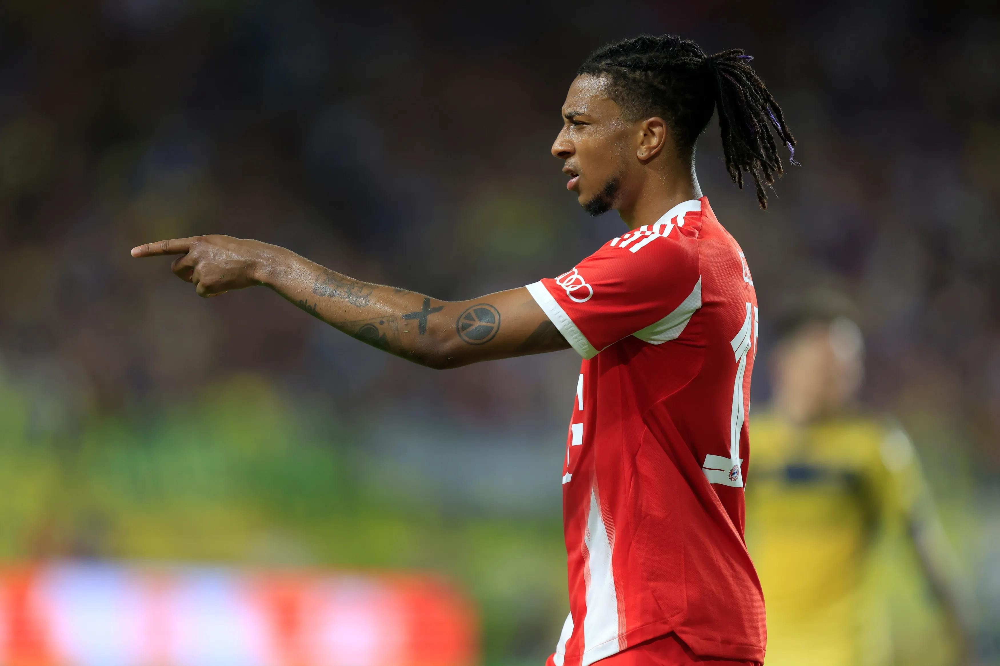 MIAMI GARDENS, FLORIDA - JUNE 20: Michael Olise of FC Bayern Munchen gestures during the FIFA Club World Cup 2025 group C match between FC Bayern München and CA Boca Juniors at Hard Rock Stadium on June 20, 2025 in Miami Gardens, Florida. (Photo by Hugo Rivera/Jam Media/Getty Images)