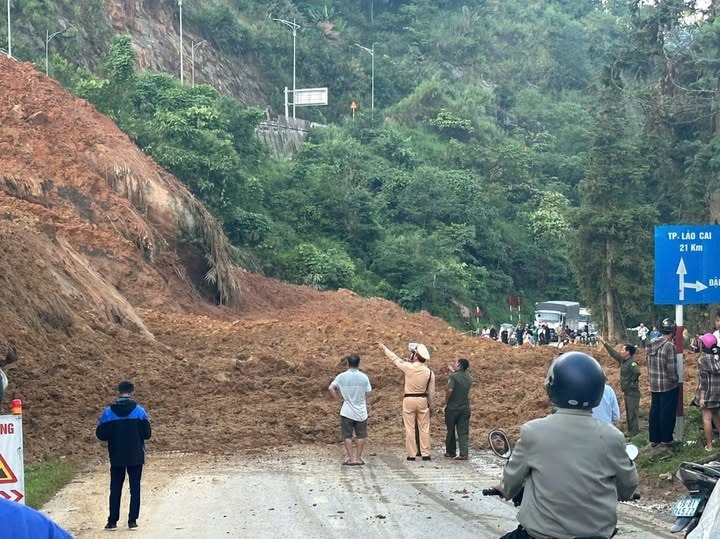 ảnh vị trí sạt lở ở Sa Pa (1)