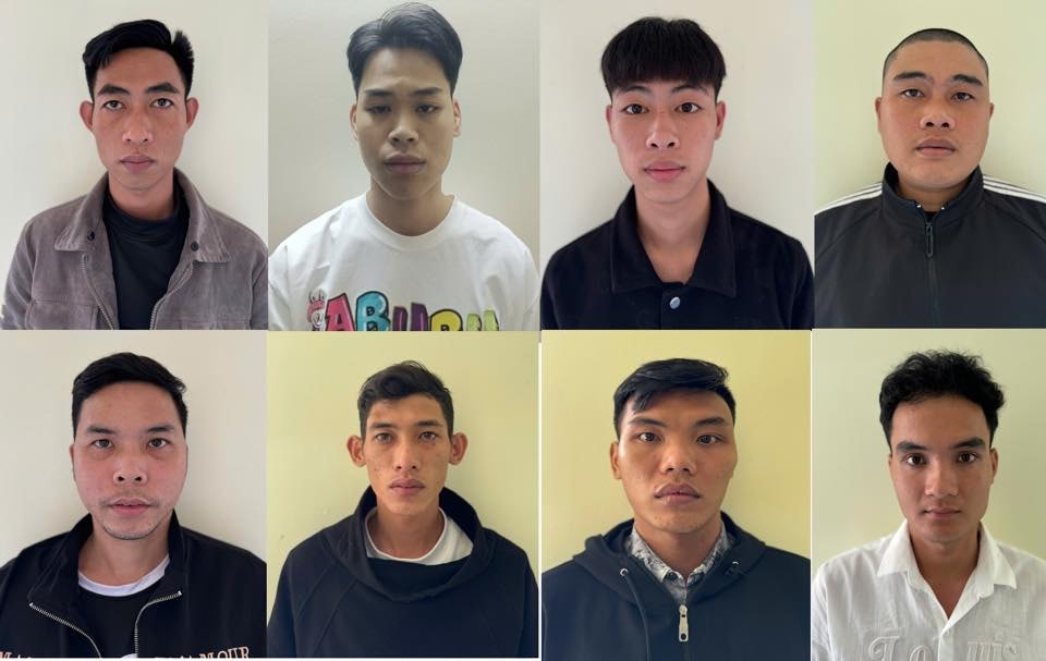 Hình ảnh các đối tượng bị bắt giữ.