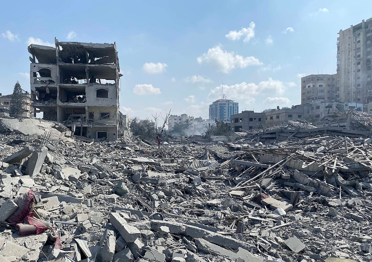 Khu vực Rimal ở Thành phố Gaza sau cuộc không kích của Israel, ngày 10/10/2023. Ảnh: CC/Wiki