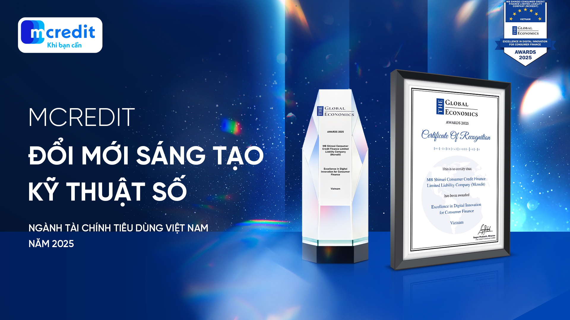 Đây là năm thứ 5 liên tiếp Mcredit được vinh danh tại Giải thưởng The Global Economics