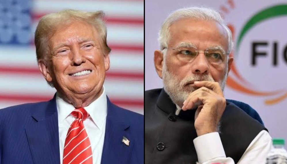Tổng thống Mỹ Trump và Thủ tướng Ấn Độ Modi. Ảnh chụp màn hình.