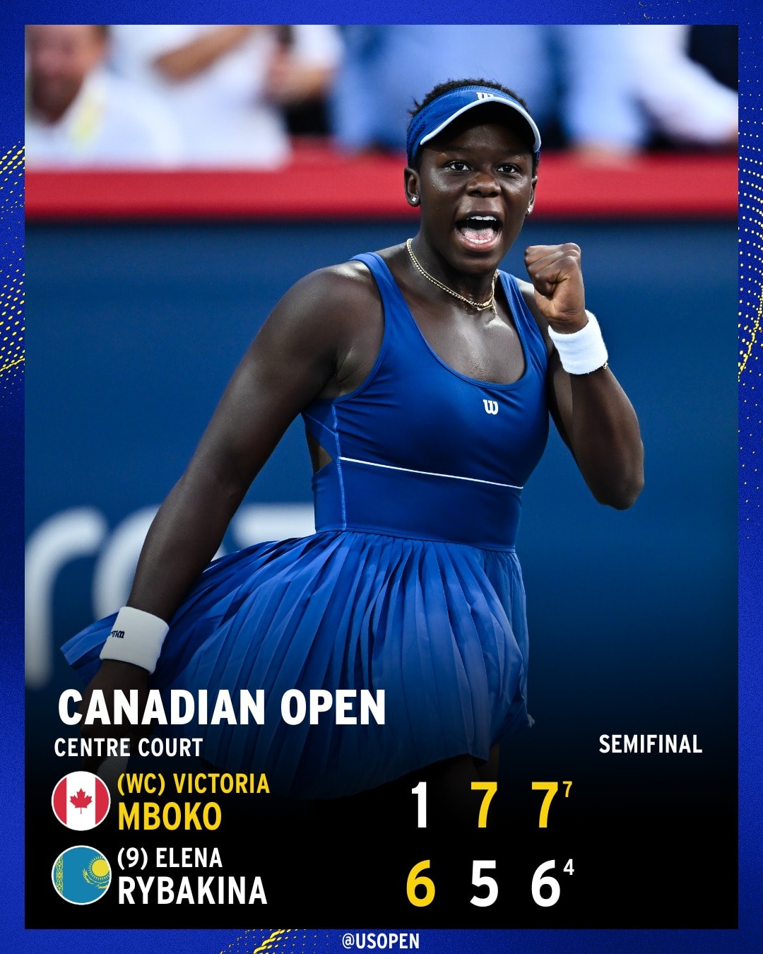 Victoria Mboko đánh bại Rybakina ở bán kết. Ảnh: US Open