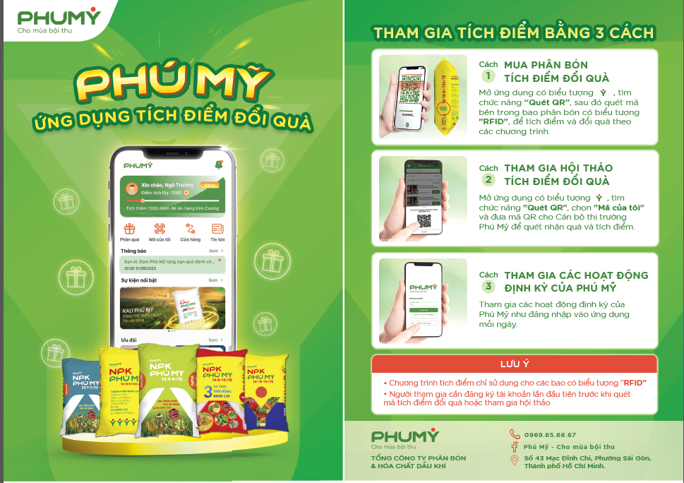 Ứng dụng “Phú Mỹ” tích điểm đổi quà. Gia tăng tương tác và trải nghiệm cho bà con nông dân