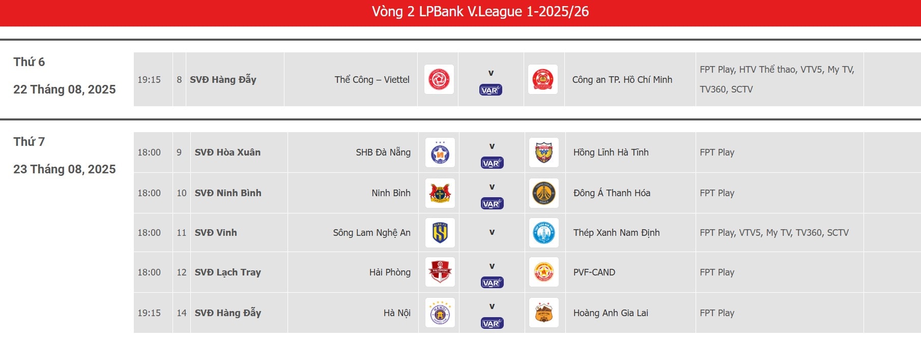 LTD vong 2 V.League