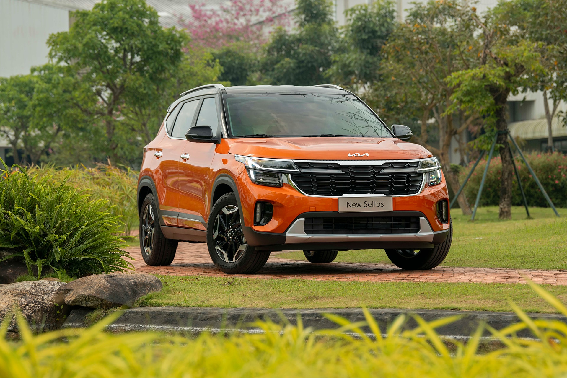 Kia Seltos sở hữu ngoại thất khá bắt mắt.